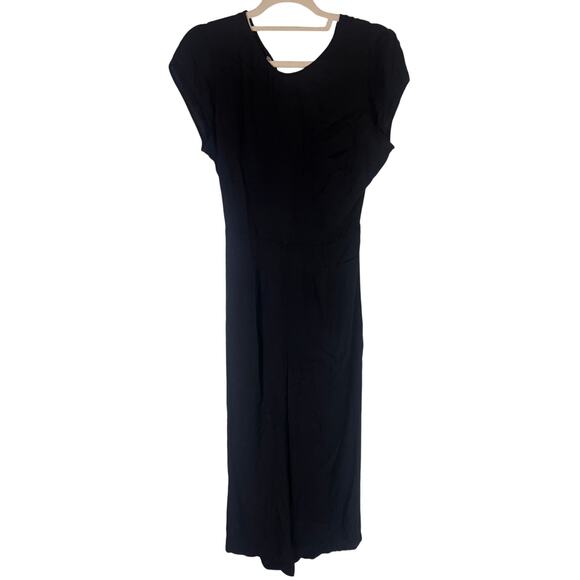 Refromation Black Short Sleeve Romper With An Open Back - Picture 1 of 2